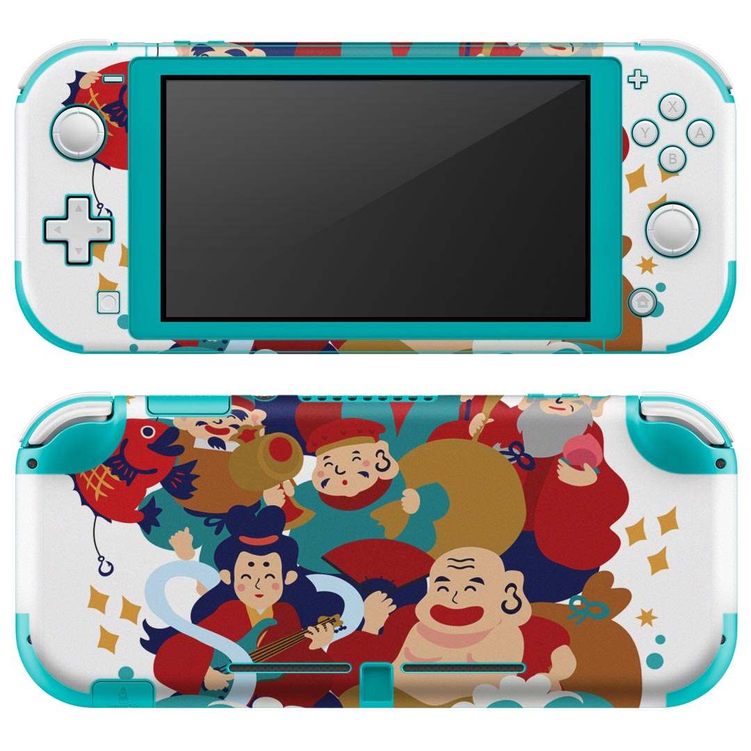 igsticker Nintendo Switch Lite 専用 デザインスキンシール 全面 ニンテンドー スイッチ ライト 専用 ゲーム機 カバー アクセサリー フィルム ステッカー エアフリー 012899 七福神　神様　商売?盛