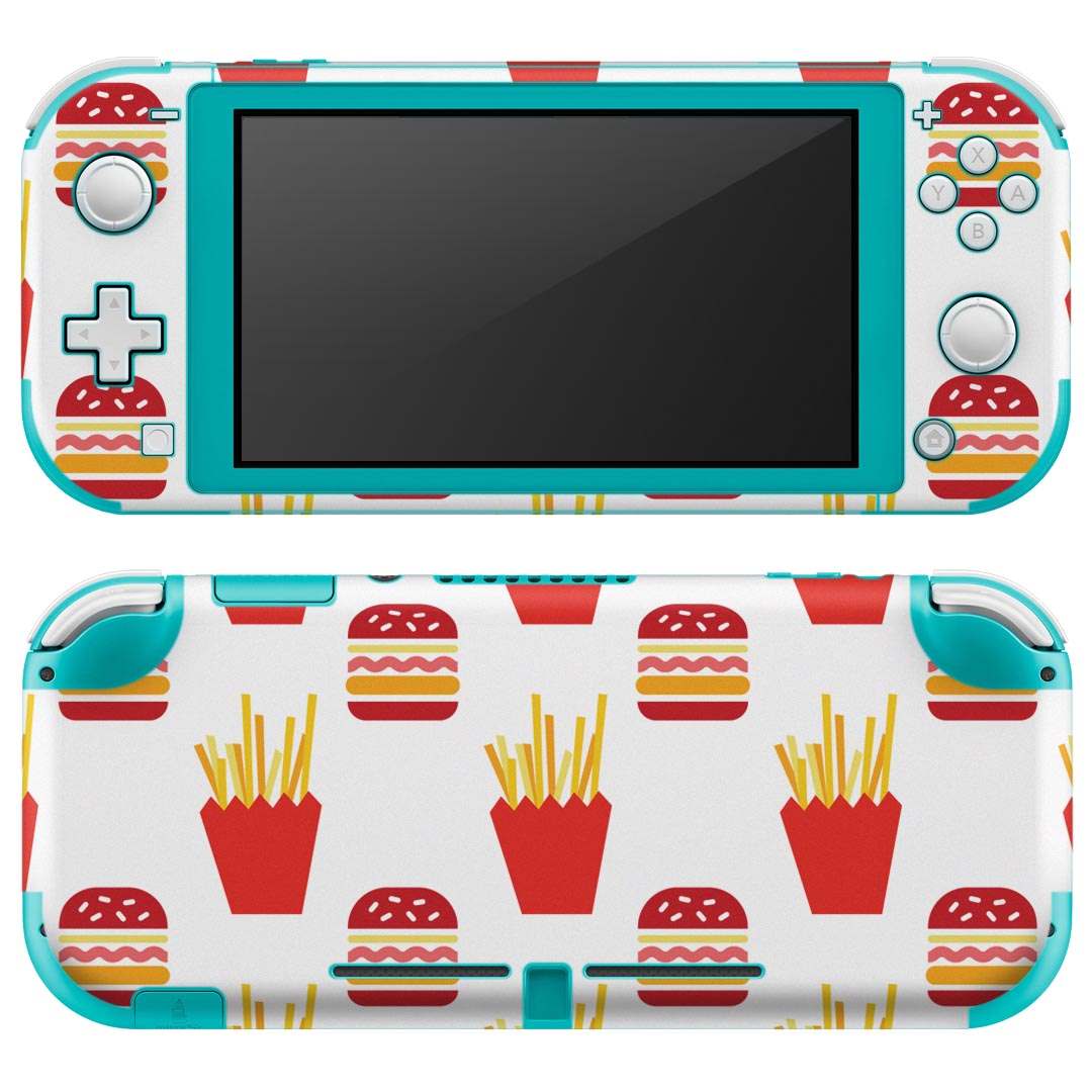 製品名 Nintendo Switch Lite専用 デザインスキンシール セット内容 Nintendo Switch Lite本体用スキンシール（裏表）各1枚 ※液晶側シールは2パーツに分かれていますニンテンドースイッチライト専用です。据え置き機のSwitch本体やJoyコンには対応していません。 商品特徴 3M社製の再剥離性シートを素材に採用し、細かな位置調整がしやすく貼り直しが容易です。また、エアフリーでもありますので気泡が簡単に逃げるので、キレイに貼ることができます。専用の業務プリンターを使い、商品画像と遜色のない美しい印刷仕上がり。 注意事項 画像はサンプルですので、ご覧の環境によっては多少色味に違いを感じる場合がございます。 イメージと違った、モニターと色味が異なるという理由での交換や返金はご対応出来かねます。スキンシールのみの販売で、ニンテンドースイッチ本体などは付属しません。シワができた場合、ドライヤーなどで軽く温め、外側に向けてシワを伸ばすように貼ってください。初回貼付時の位置調整や貼り直しは可能ですが、しっかりと押し付けて接着させた後の再剥離、再利用は保証しておりません。また接着部に油分や汚れが付着しますと角の部分は剥がれやすくなりますので、貼付時はあまり触れないようにご注意ください。無地のセミグロスシートにデザインをプリントした商品で、デコなどの加工はございません。 凹凸や光沢があるように見えたり布地や金属を素材にしたように見える商品もありますが、デザインの図版によるものです。印刷時に微妙な画像のズレが生じる場合がございます。ご注文後に1点1点制作する受注生産品の為、不良品以外のご返品や交換は固くお断りします。 商品発送 完全受注生産のハンドメイド商品となりますので、既製品と比べて発送までお時間を頂いています。 基本的に決済確認後2?3営業日、最大で10営業日での発送となります。繁忙期や休業日明けの場合はさらに時間がかかる場合があります。 その際には別途メールにてご連絡致します。メール便の場合、発送日から到着までに2?4日ほどかかる場合が多く、紛失などの保障もご対応できかねます。あらかじめご了承下さい。