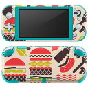 igsticker Nintendo Switch Lite 専用 デザインスキンシール 全面 ニンテンドー スイッチ ライト 専用 ゲーム機 カバー アクセサリー フィルム ステッカー エアフリー 012906 ハンバーガー　食べ物　ポップ