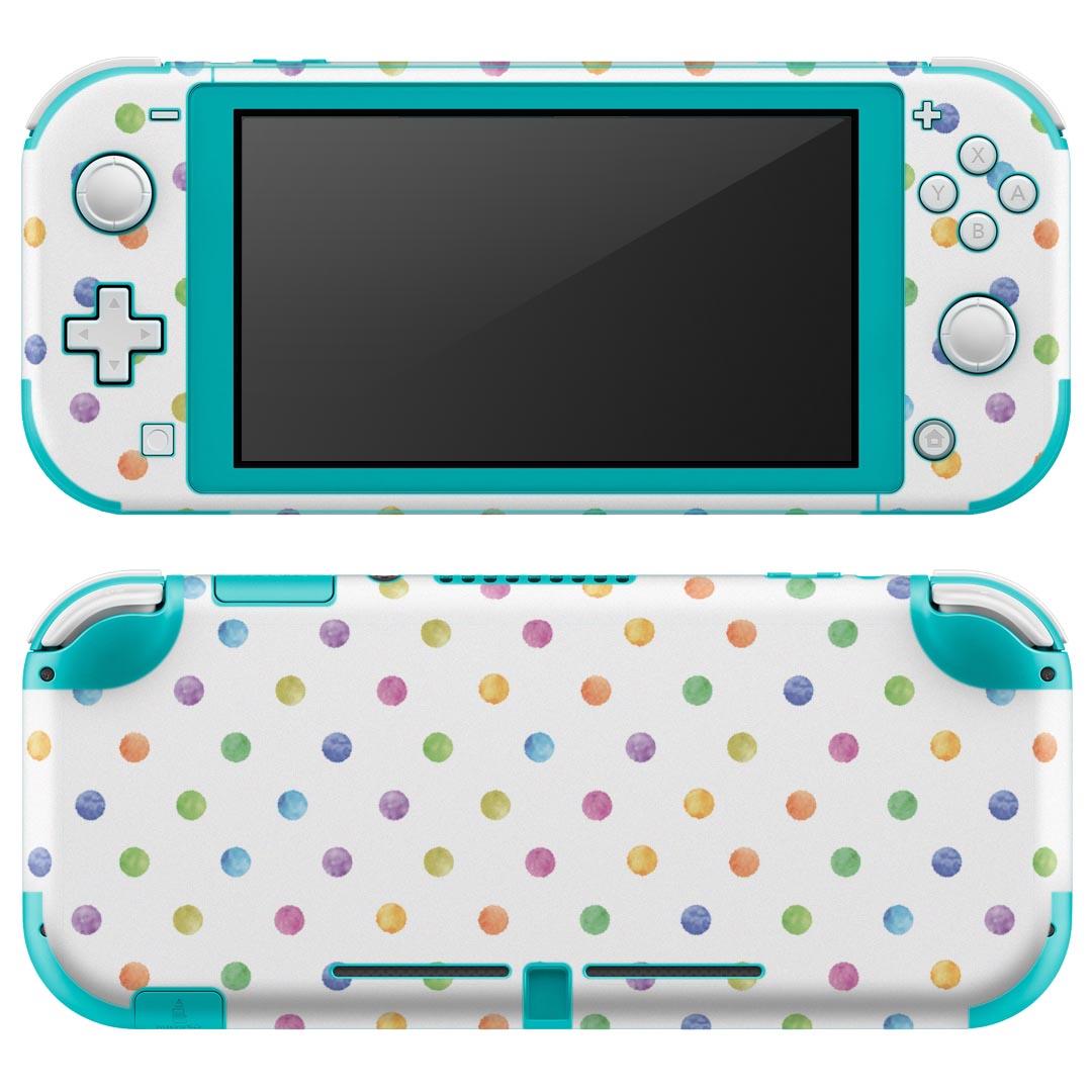 igsticker Nintendo Switch Lite 専用 デザインスキンシール 全面 ニンテンドー スイッチ ライト 専用 ゲーム機 カバー アクセサリー フィルム ステッカー エアフリー 012964 水玉　ドット　パステル