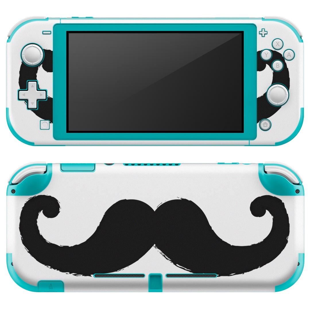 igsticker Nintendo Switch Lite 専用 デザインスキンシール 全面 ニンテンドー スイッチ ライト 専用 ゲーム機 カバー アクセサリー フィルム ステッカー エアフリー 012978 ヒゲ　モノトーン　マーク