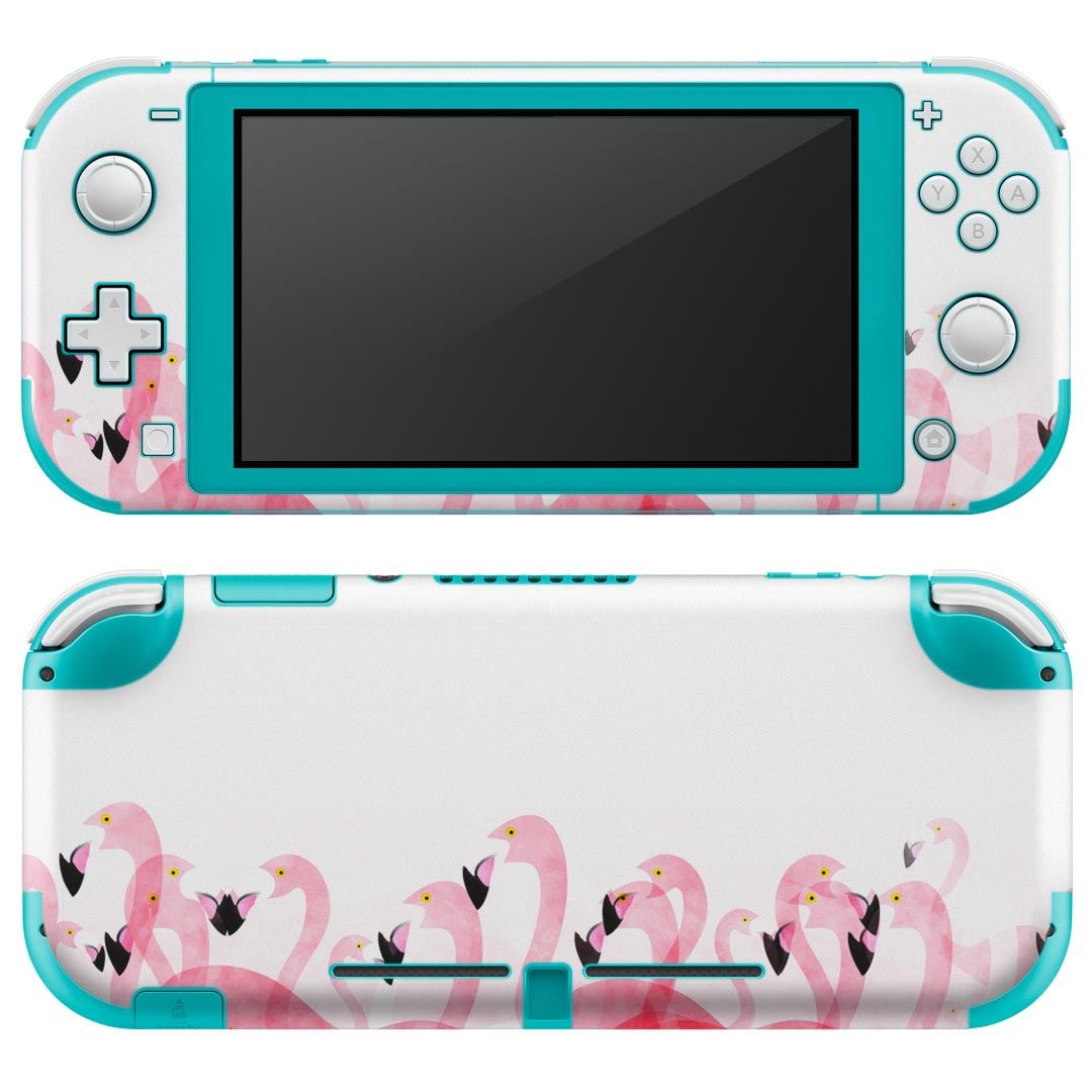 igsticker Nintendo Switch Lite 専用 デザインスキンシール 全面 ニンテンドー スイッチ ライト 専用 ゲーム機 カバー アクセサリー フィルム ステッカー エアフリー 012991 フラミンゴ　ピンク