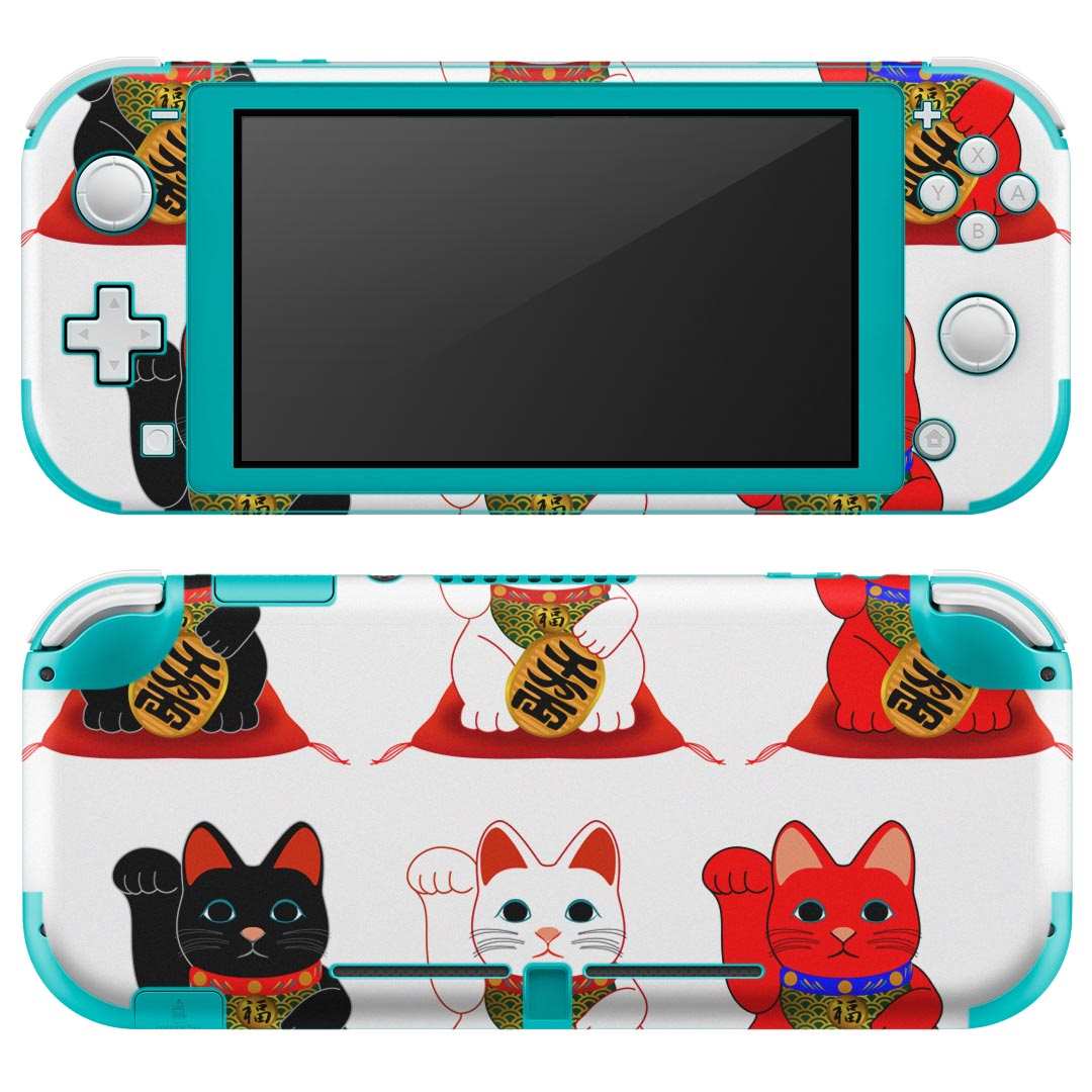 igsticker Nintendo Switch Lite 専用 デザインスキンシール 全面 ニンテンドー スイッチ ライト 専用 ゲーム機 カバー アクセサリー フィルム ステッカー エアフリー 012998 招き猫　商売繁盛　猫