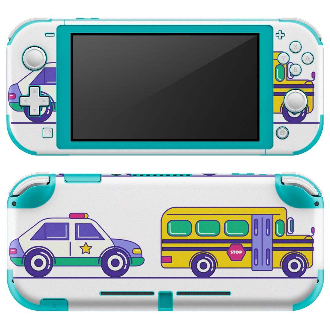 igsticker Nintendo Switch Lite 専用 デザインスキンシール 全面 ニンテンドー スイッチ ライト 専用 ゲーム機 カバー アクセサリー フィルム ステッカー エアフリー 013206 乗り物　救急車　パトカー