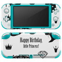 igsticker Nintendo Switch Lite 専用 デザインスキンシール 全面 ニンテンドー スイッチ ライト 専用 ゲーム機 カバー アクセサリー フィルム ステッカー エアフリー 013244 誕生日 姫 モノトーン(2)