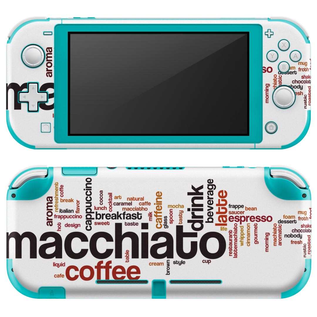 igsticker Nintendo Switch Lite 専用 デザインスキンシール 全面 ニンテンドー スイッチ ライト 専用 ゲーム機 カバー アクセサリー フィルム ステッカー エアフリー 013278 英語　文字　コーヒー