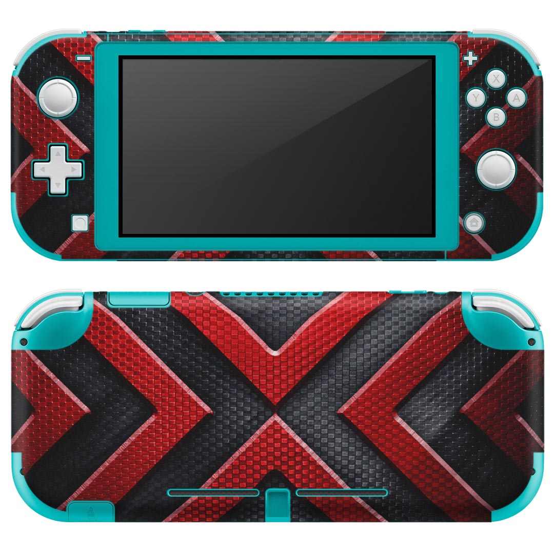 igsticker Nintendo Switch Lite 専用 デザインスキンシール 全面 ニンテンドー スイッチ ライト 専用 ゲーム機 カバー アクセサリー フィルム ステッカー エアフリー 013285 かっこいい　黒　バツ