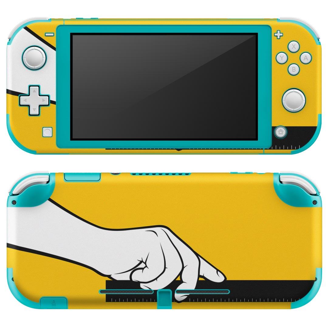 igsticker Nintendo Switch Lite 専用 デザインスキンシール 全面 ニンテンドー スイッチ ライト 専用 ゲーム機 カバー アクセサリー フィルム ステッカー エアフリー 013324 手 イラスト 黄色