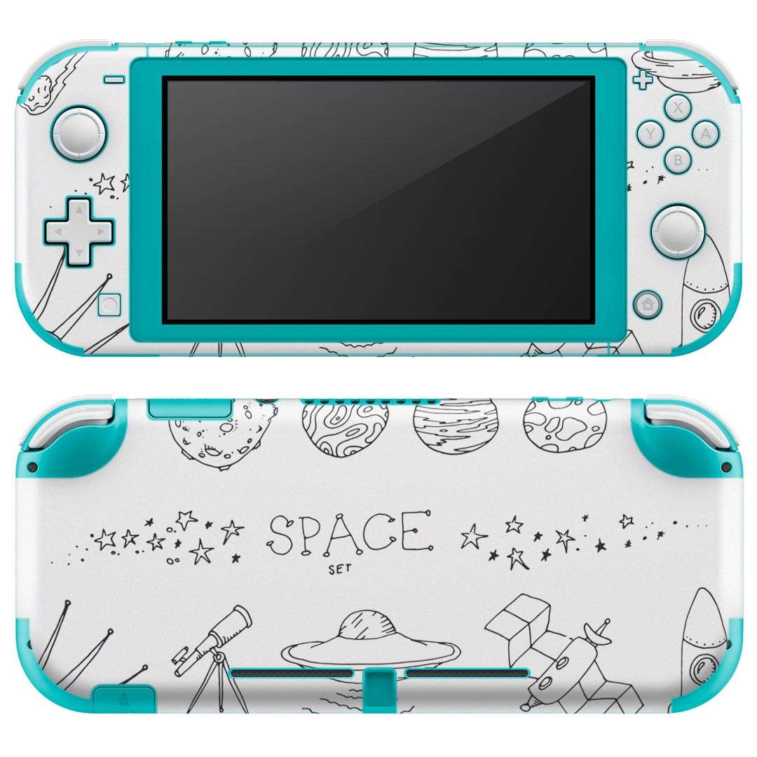igsticker Nintendo Switch Lite 専用 デザインスキンシール 全面 ニンテンドー スイッチ ライト 専用 ゲーム機 カバー アクセサリー フィルム ステッカー エアフリー 013334 ロケット　宇宙　惑星