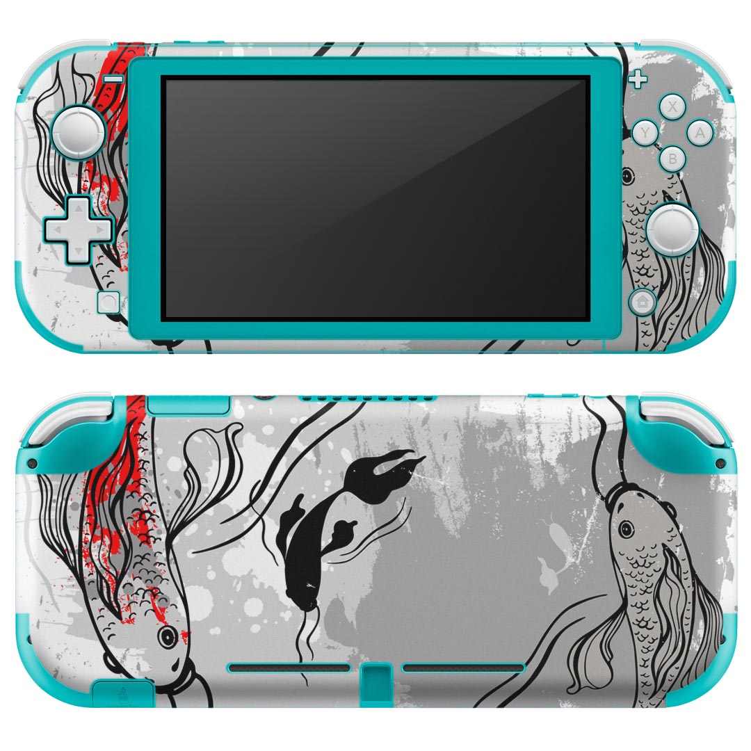 igsticker Nintendo Switch Lite 専用 デザインスキンシール 全面 ニンテンドー スイッチ ライト 専用 ゲーム機 カバー アクセサリー フィルム ステッカー エアフリー 013440 鯉　絵　和