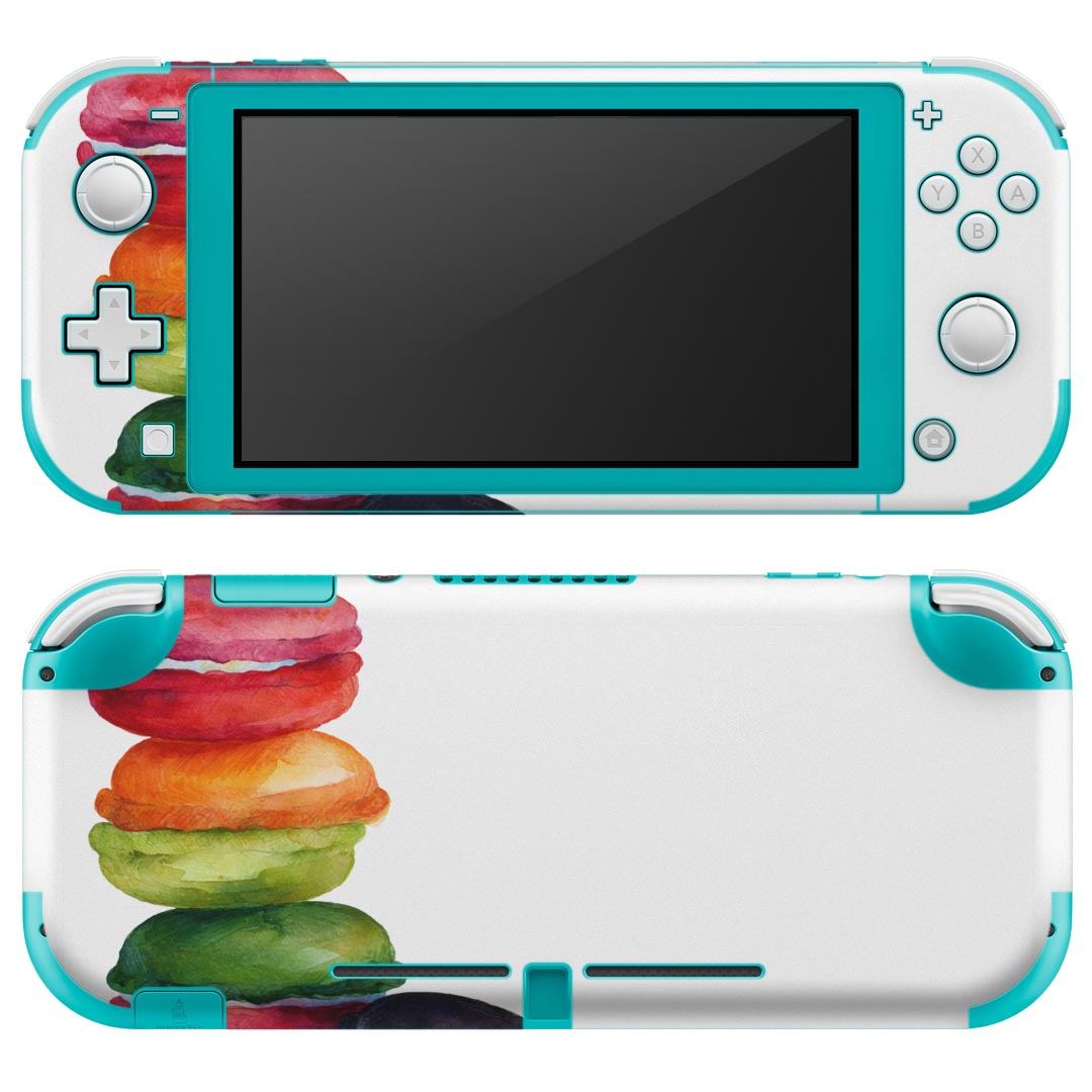 igsticker Nintendo Switch Lite 専用 デザインスキンシール 全面 ニンテンドー スイッチ ライト 専用 ゲーム機 カバー アクセサリー フィルム ステッカー エアフリー 013474 マカロン お菓子 英語