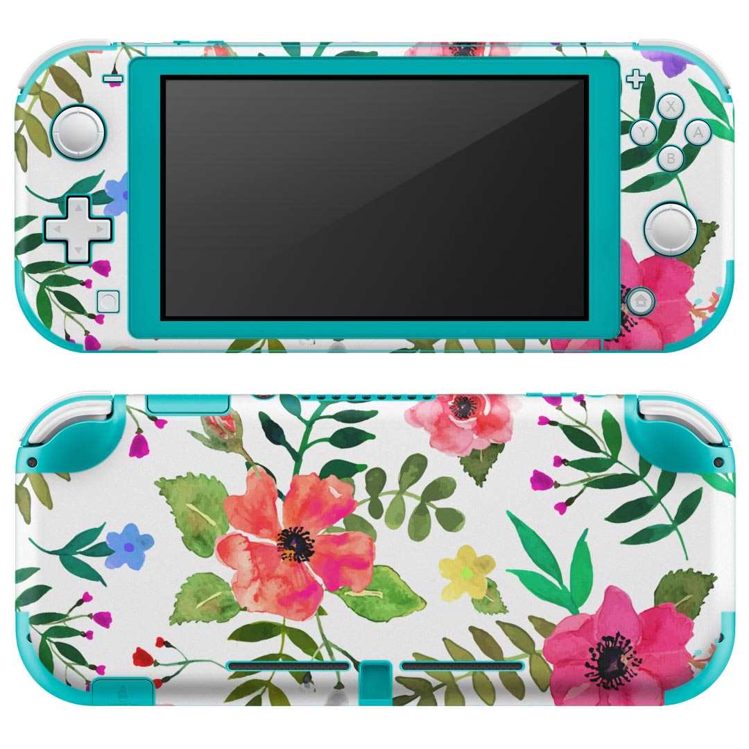 igsticker Nintendo Switch Lite 専用 デザインスキンシール 全面 ニンテンドー スイッチ ライト 専用 ゲーム機 カバー アクセサリー フィルム ステッカー エアフリー 013494 花 花柄 カラフル
