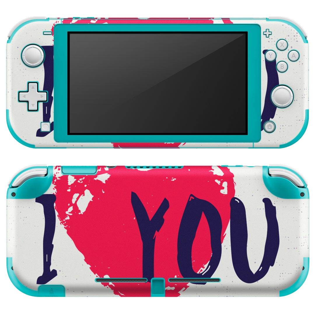 igsticker Nintendo Switch Lite 専用 デザインスキンシール 全面 ニンテンドー スイッチ ライト 専用 ゲーム機 カバー アクセサリー フィルム ステッカー エアフリー 013523 ハート ラブ ピンク