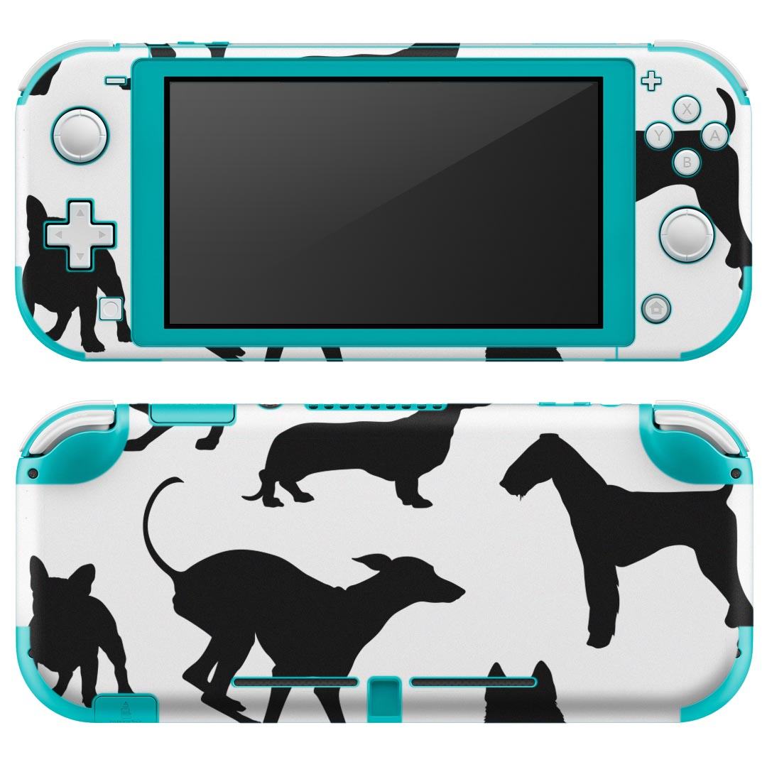 igsticker Nintendo Switch Lite 専用 デザインスキンシール 全面 ニンテンドー スイッチ ライト 専用 ゲーム機 カバー アクセサリー フィルム ステッカー エアフリー 013528 犬　シルエット　影