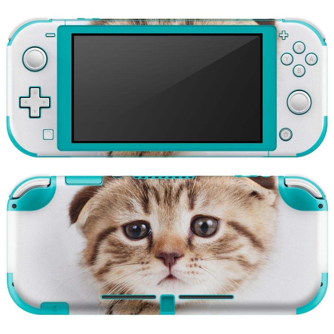 igsticker Nintendo Switch Lite 専用 デザインスキンシール 全面 ニンテンドー スイッチ ライト 専用 ゲーム機 カバー アクセサリー フィルム ステッカー エアフリー 013568 猫 写真 子猫