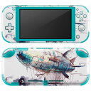 igsticker Nintendo Switch Lite 専用 デザインスキンシール 全面 ニンテンドー スイッチ ライト 専用 ゲーム機 カバー アクセサリー フィルム ステッカー エアフリー 013620 飛行機 水彩 気球