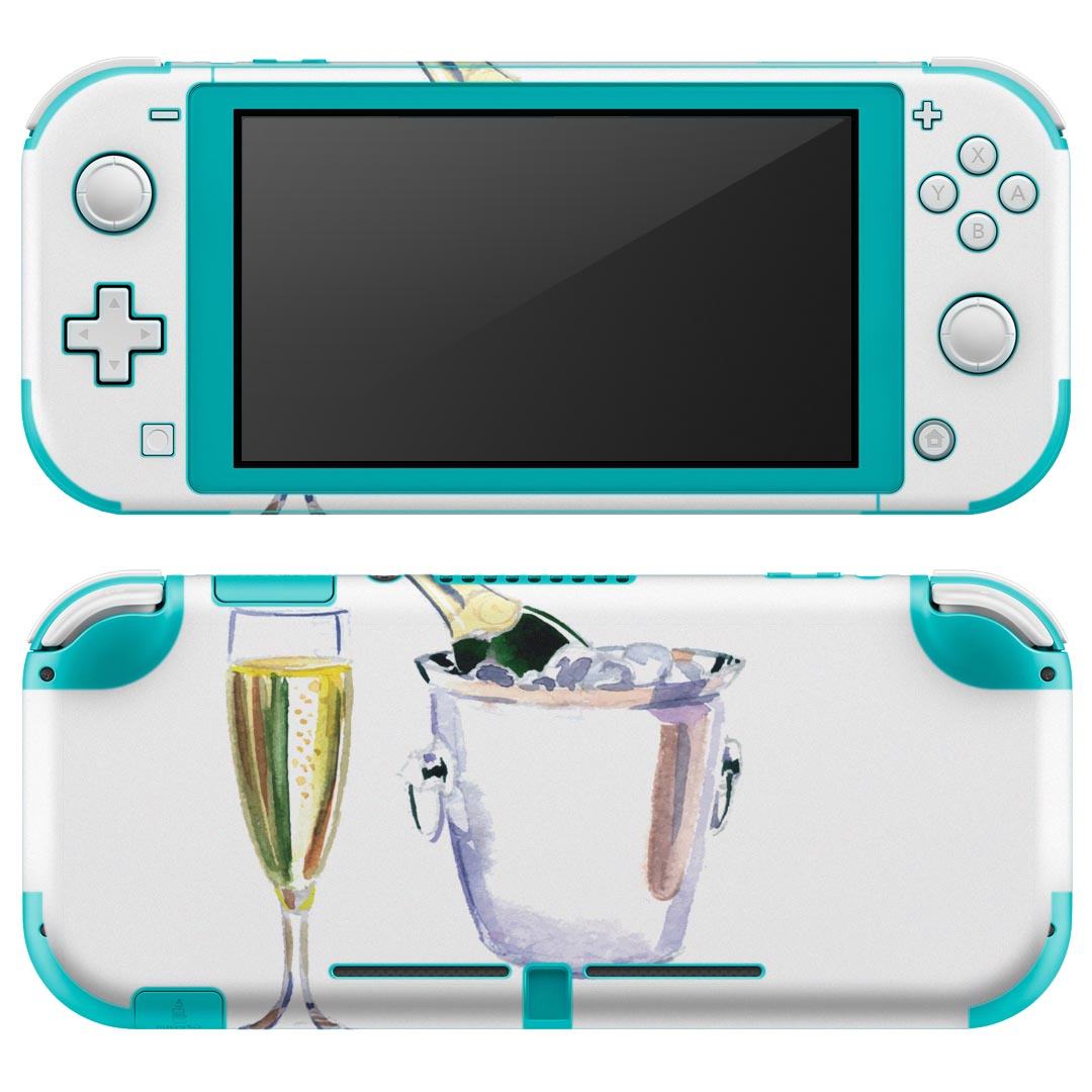 igsticker Nintendo Switch Lite 専用 デザインスキンシール 全面 ニンテンドー スイッチ ライト 専用 ゲーム機 カバー アクセサリー フィルム ステッカー エアフリー 013706 おしゃれ　シャンパン　お酒