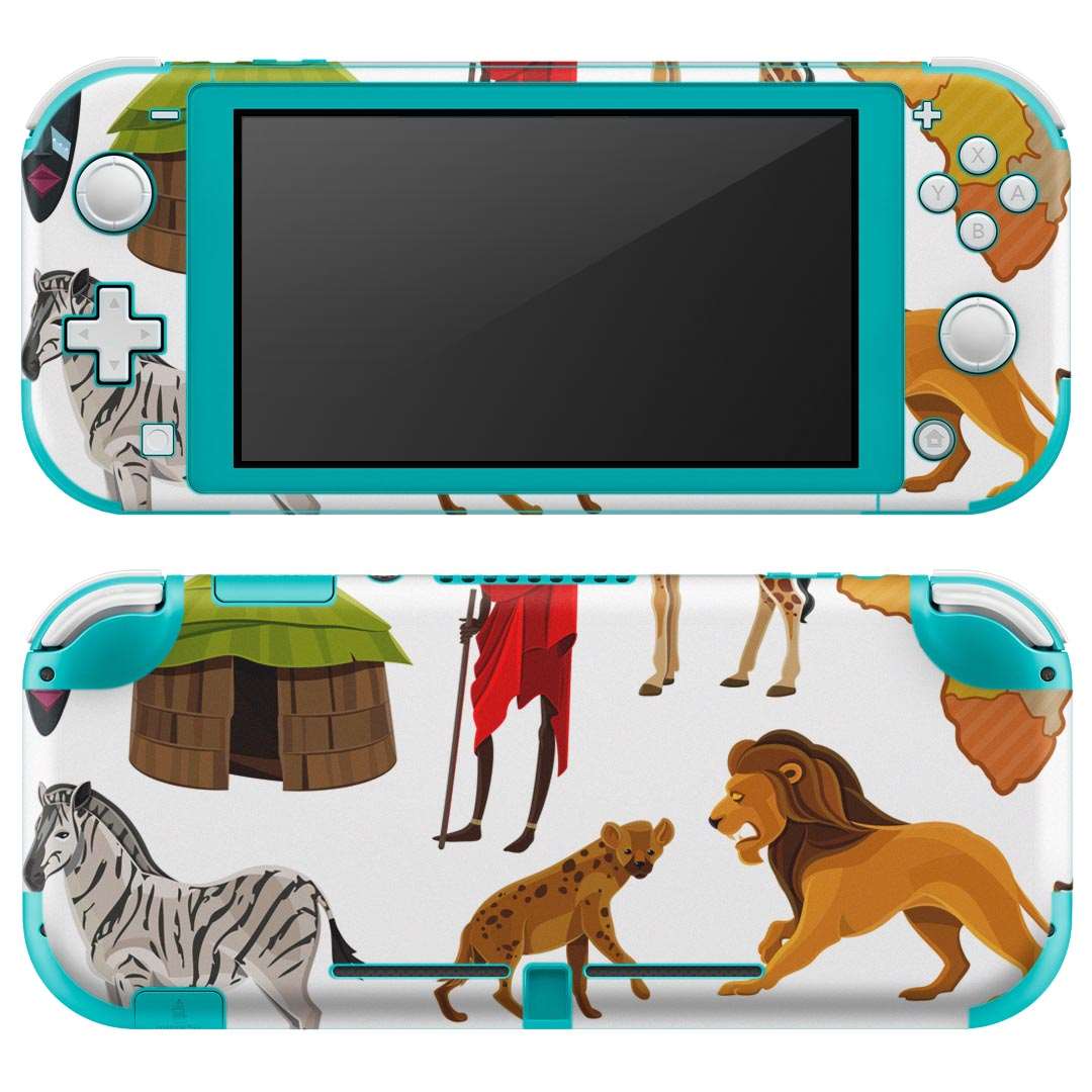 igsticker Nintendo Switch Lite 専用 デザインスキンシール 全面 ニンテンドー スイッチ ライト 専用 ゲーム機 カバー アクセサリー フィルム ステッカー エアフリー 013714 動物 サファリ アニマル