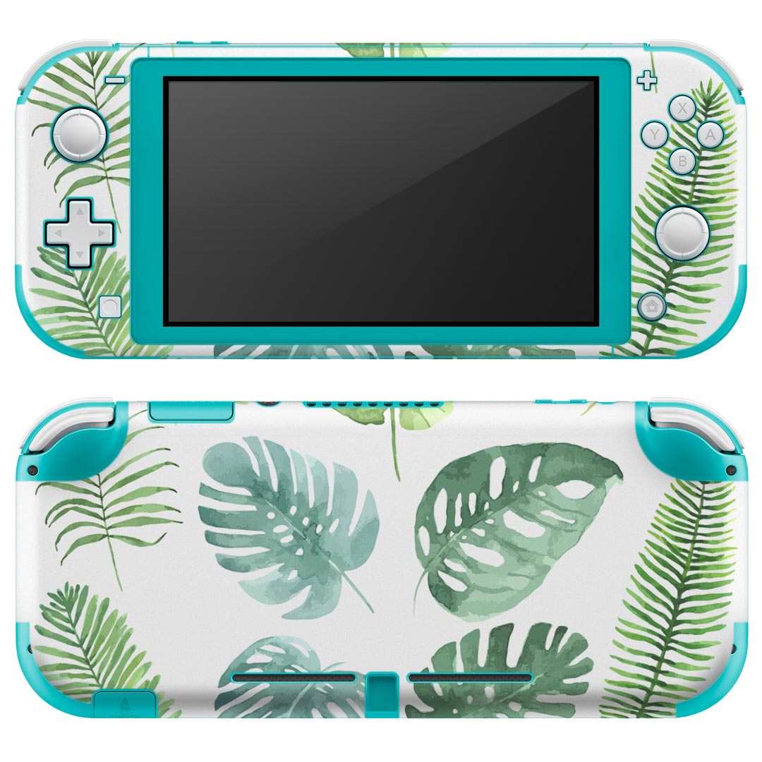 igsticker Nintendo Switch Lite 専用 デザインスキンシール 全面 ニンテンドー スイッチ ライト 専用 ゲーム機 カバー アクセサリー フィルム ステッカー エアフリー 013742 リーフ トロピカル 緑