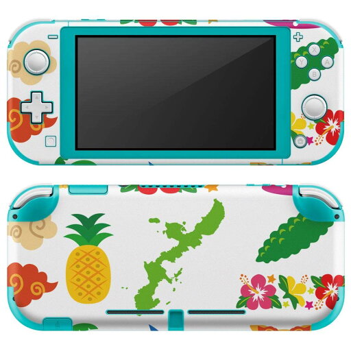 igsticker Nintendo Switch Lite 専用 デザインスキンシール 全面 ニンテンドー スイッチ ライト 専用 ゲーム機 カバー アクセサリー フィルム ステッカー エアフリー 013766 シーサー 沖縄 ハイビスカス