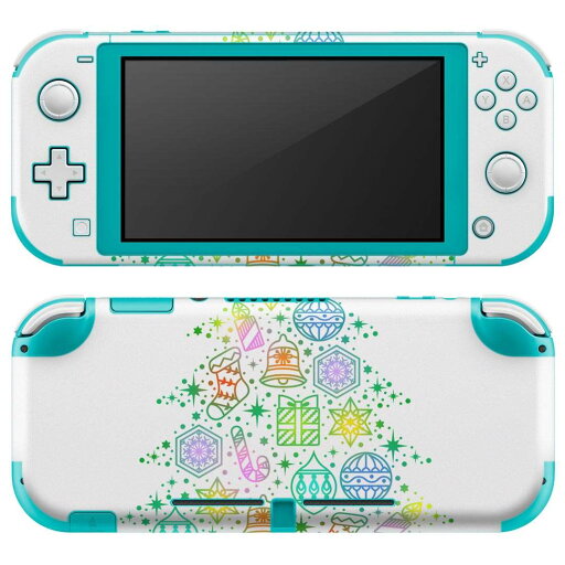 igsticker Nintendo Switch Lite 専用 デザインスキンシール 全面 ニンテンドー スイッチ ライト 専用 ゲーム機 カバー アクセサリー フィルム ステッカー エアフリー 013771 クリスマス ツリー カラフル
