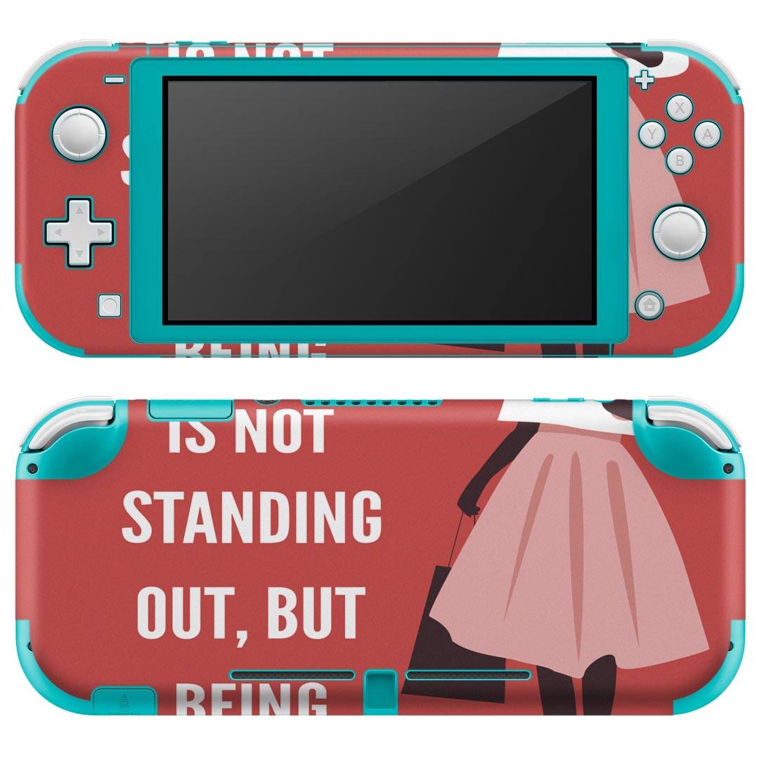 igsticker Nintendo Switch Lite 専用 デザインスキンシール 全面 ニンテンドー スイッチ ライト 専用 ゲーム機 カバー アクセサリー フィルム ステッカー エアフリー 013772 女性 人物 英語