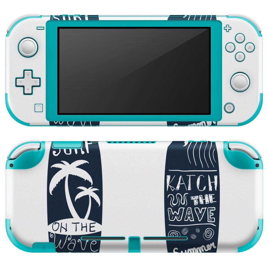 igsticker Nintendo Switch Lite 専用 デザインスキンシール 全面 ニンテンドー スイッチ ライト 専用 ゲーム機 カバー アクセサリー フィルム ステッカー エアフリー 013788 サーフィン　ヤシの木　海