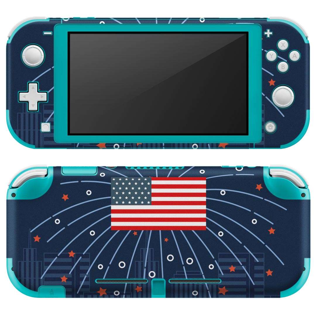 igsticker Nintendo Switch Lite 専用 デザインスキンシール 全面 ニンテンドー スイッチ ライト 専用 ゲーム機 カバー アクセサリー フィルム ステッカー エアフリー 013820 アメリカ 国旗