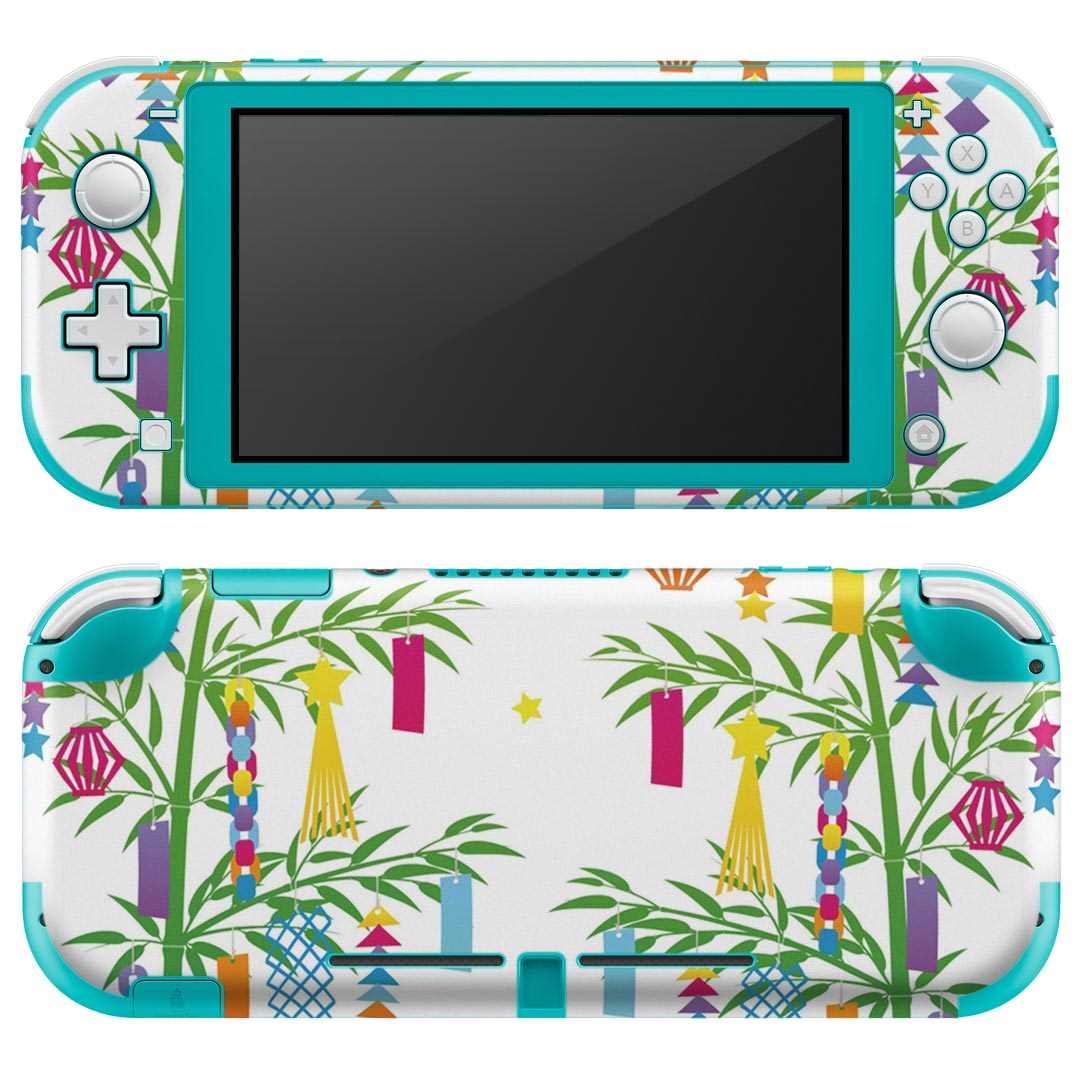 igsticker Nintendo Switch Lite 専用 デザインスキンシール 全面 ニンテンドー スイッチ ライト 専用 ゲーム機 カバー アクセサリー フィルム ステッカー エアフリー 013866 七夕 短冊 星