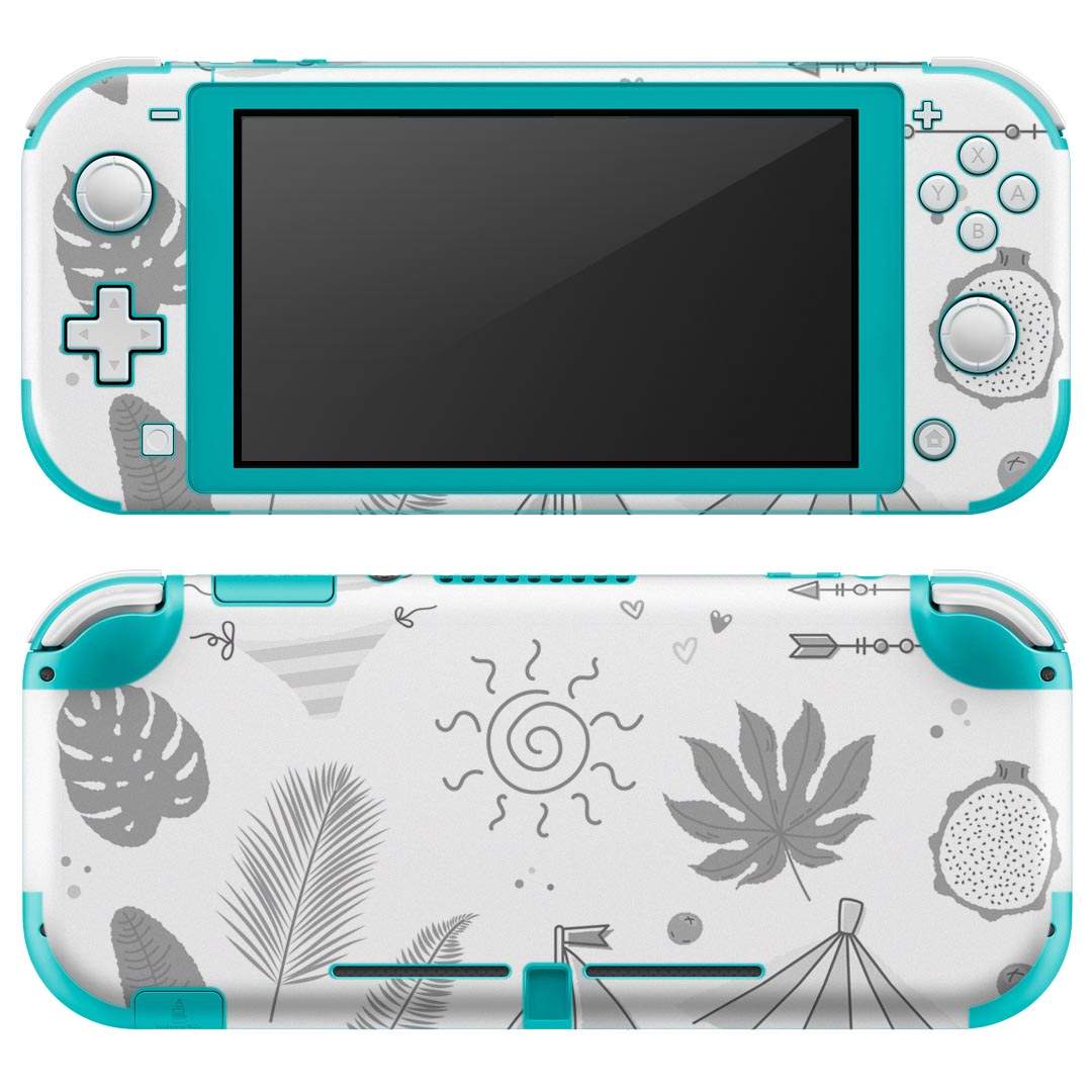 igsticker Nintendo Switch Lite 専用 デザインスキンシール 全面 ニンテンドー スイッチ ライト 専用 ゲーム機 カバー アクセサリー フィルム ステッカー エアフリー 013885 夏 海 リーフ