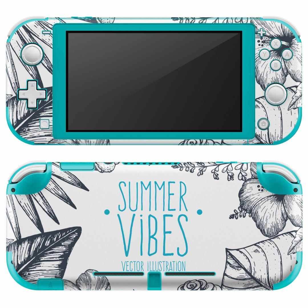 igsticker Nintendo Switch Lite 専用 デザインスキンシール 全面 ニンテンドー スイッチ ライト 専用 ゲーム機 カバー アクセサリー フィルム ステッカー エアフリー 013890 リーフ 夏 ハイビスカス
