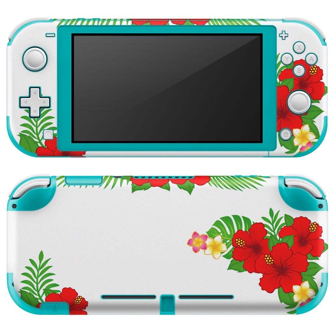 igsticker Nintendo Switch Lite 専用 デザインスキンシール 全面 ニンテンドー スイッチ ライト 専用 ゲーム機 カバー アクセサリー フィルム ステッカー エアフリー 013901 ハイビスカス　花