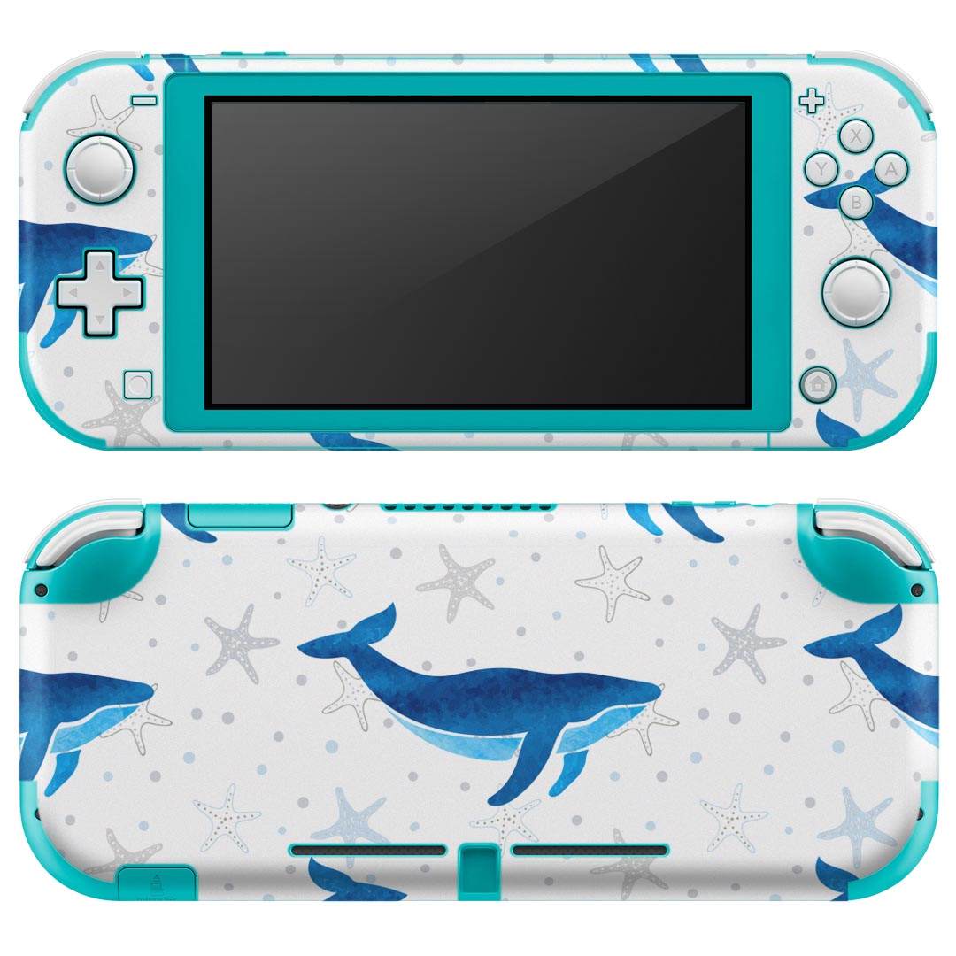 igsticker Nintendo Switch Lite 専用 デザインスキンシール 全面 ニンテンドー スイッチ ライト 専用 ゲーム機 カバー アクセサリー フィルム ステッカー エアフリー 013908 クジラ　海　アニマル