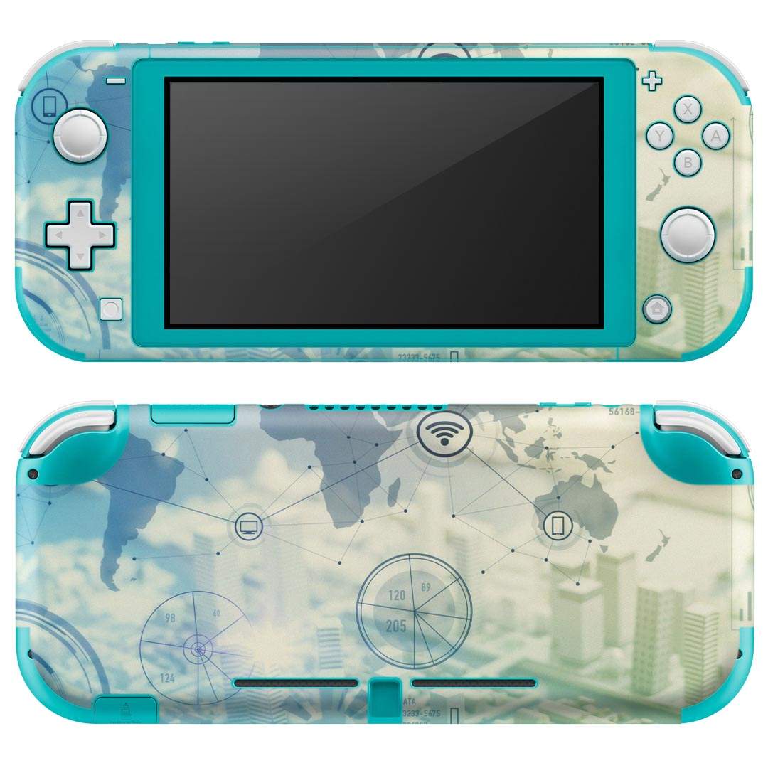 igsticker Nintendo Switch Lite 専用 デザインスキンシール 全面 ニンテンドー スイッチ ライト 専用 ゲーム機 カバー アクセサリー フィルム ステッカー エアフリー 013933 地図 クール