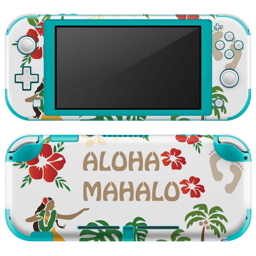 igsticker Nintendo Switch Lite 専用 デザインスキンシール 全面 ニンテンドー スイッチ ライト 専用 ゲーム機 カバー アクセサリー フィルム ステッカー エアフリー 013946 アロハ　ハイビスカス　リーフ