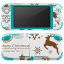 igsticker Nintendo Switch Lite 専用 デザインスキンシール 全面 ニンテンドー スイッチ ライト 専用 ゲーム機 カバー アクセサリー フィルム ステッカー エアフリー 013955 クリスマス サンタ トナカイ