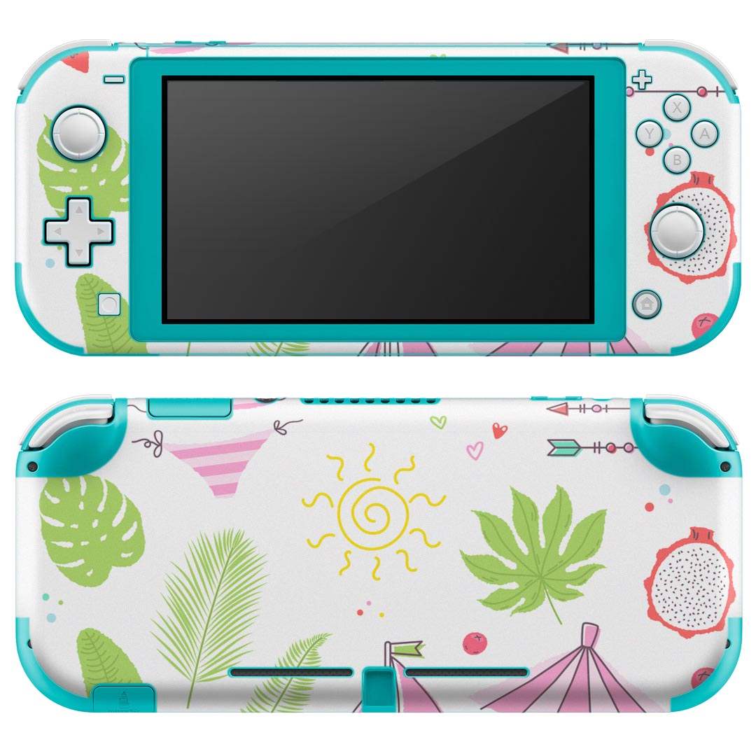 igsticker Nintendo Switch Lite 専用 デザインスキンシール 全面 ニンテンドー スイッチ ライト 専用 ゲーム機 カバー アクセサリー フィルム ステッカー エアフリー 013959 海 リーフ カラフル