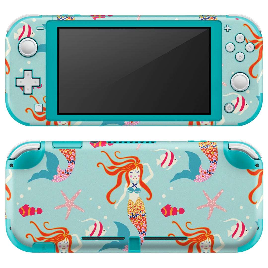 igsticker Nintendo Switch Lite 専用 デザインスキンシール 全面 ニンテンドー スイッチ ライト 専用 ゲーム機 カバー アクセサリー フィルム ステッカー エアフリー 013990 人魚　海　ヒトデ