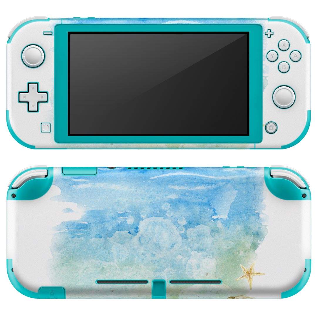 igsticker Nintendo Switch Lite 専用 デザインスキンシール 全面 ニンテンドー スイッチ ライト 専用 ゲーム機 カバー アクセサリー フィルム ステッカー エアフリー 013999 海　ヒトデ　貝殻