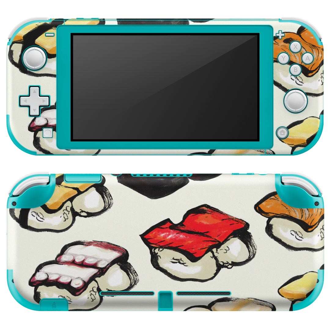 igsticker Nintendo Switch Lite 専用 デザインスキンシール 全面 ニンテンドー スイッチ ライト 専用 ゲーム機 カバー アクセサリー フィルム ステッカー エアフリー 014003 食べ物　寿司