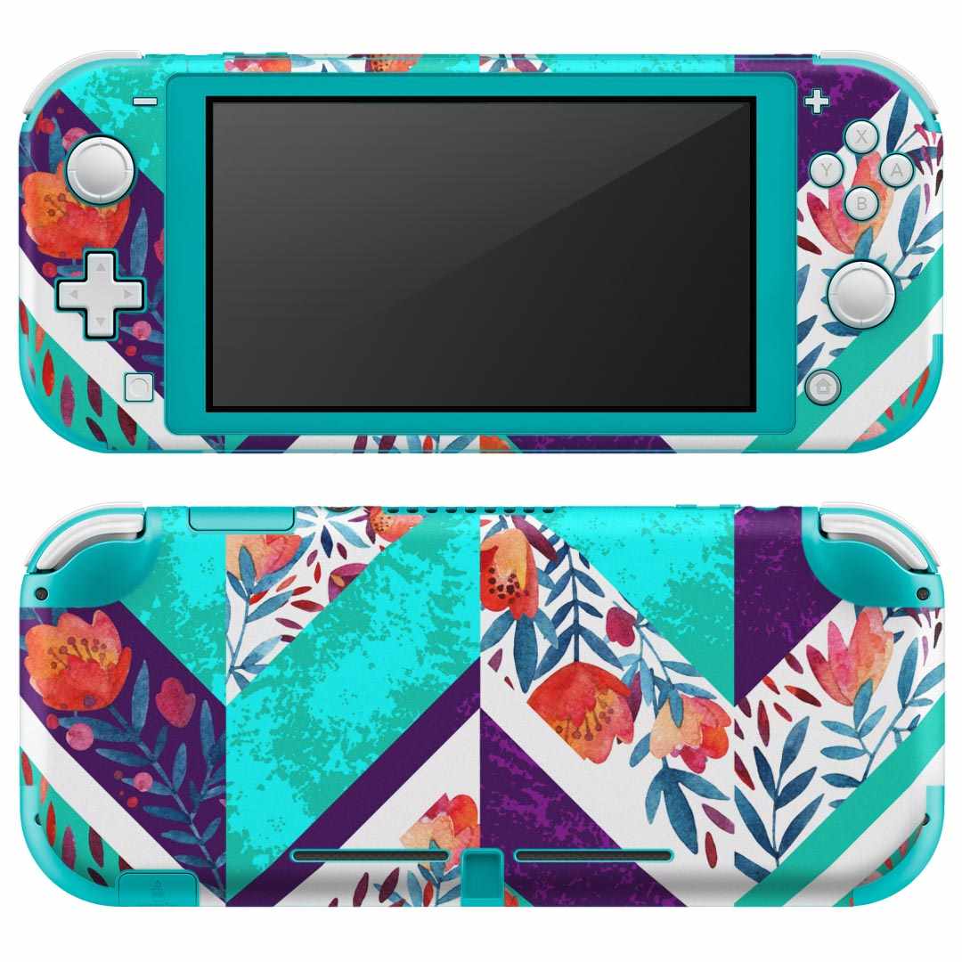 igsticker Nintendo Switch Lite 専用 デザインスキンシール 全面 ニンテンドー スイッチ ライト 専用 ゲーム機 カバー アクセサリー フィルム ステッカー エアフリー 014024 花 柄