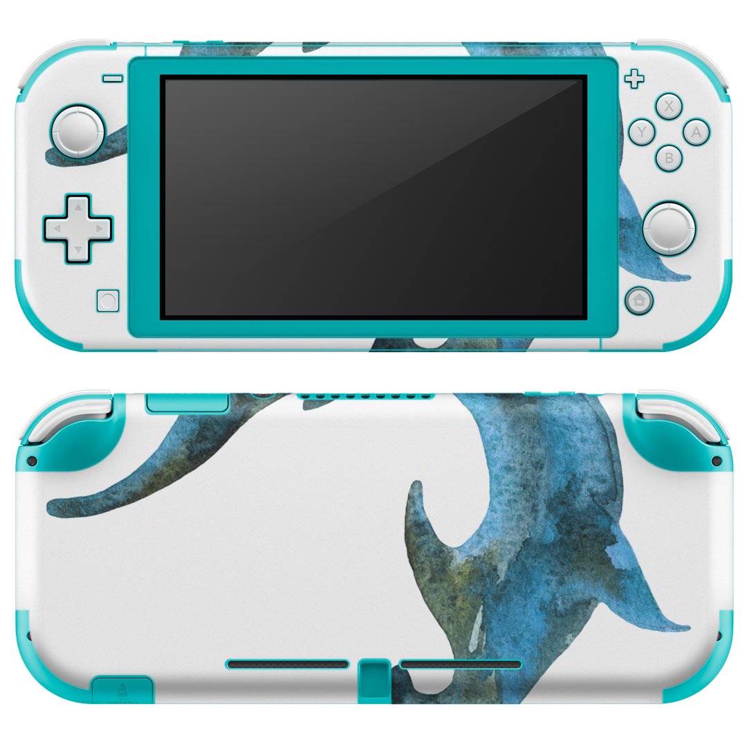 igsticker Nintendo Switch Lite 専用 デザインスキンシール 全面 ニンテンドー スイッチ ライト 専用 ゲーム機 カバー アクセサリー フィルム ステッカー エアフリー 014030 サメ　海　生き物