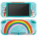 igsticker Nintendo Switch Lite 専用 デザインスキンシール 全面 ニンテンドー スイッチ ライト 専用 ゲーム機 カバー アクセサリー フィルム ステッカー エアフリー 014031 虹　レインボー　空