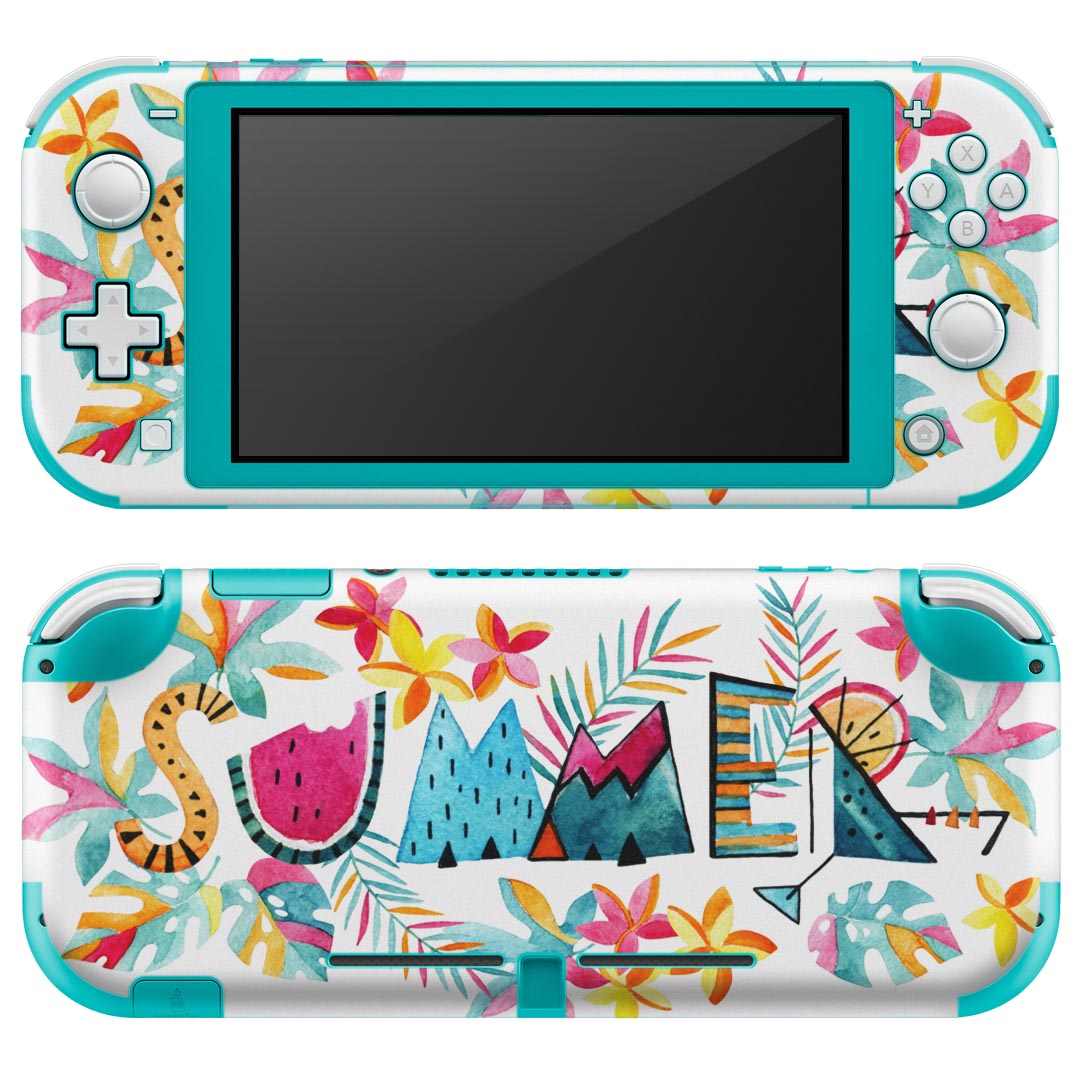 igsticker Nintendo Switch Lite 専用 デザインスキンシール 全面 ニンテンドー スイッチ ライト 専用 ゲーム機 カバー アクセサリー フィルム ステッカー エアフリー 014053 スイカ　　トロピカル