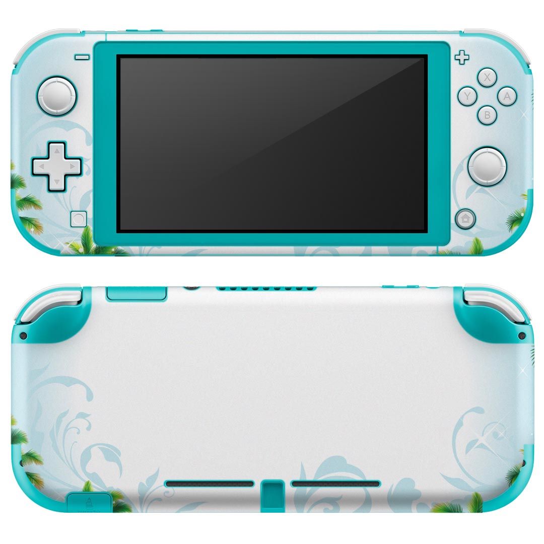 igsticker Nintendo Switch Lite 専用 デザインスキンシール 全面 ニンテンドー スイッチ ライト 専用 ゲーム機 カバー アクセサリー フィルム ステッカー エアフリー 014077 トロピカル　ハイビスカス　ヤシの木