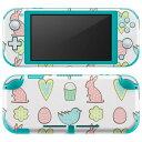 igsticker Nintendo Switch Lite 専用 デザインスキンシール 全面 ニンテンドー スイッチ ライト 専用 ゲーム機 カバー アクセサリー フィルム ステッカー エアフリー 014080 うさぎ　鳥　ハート