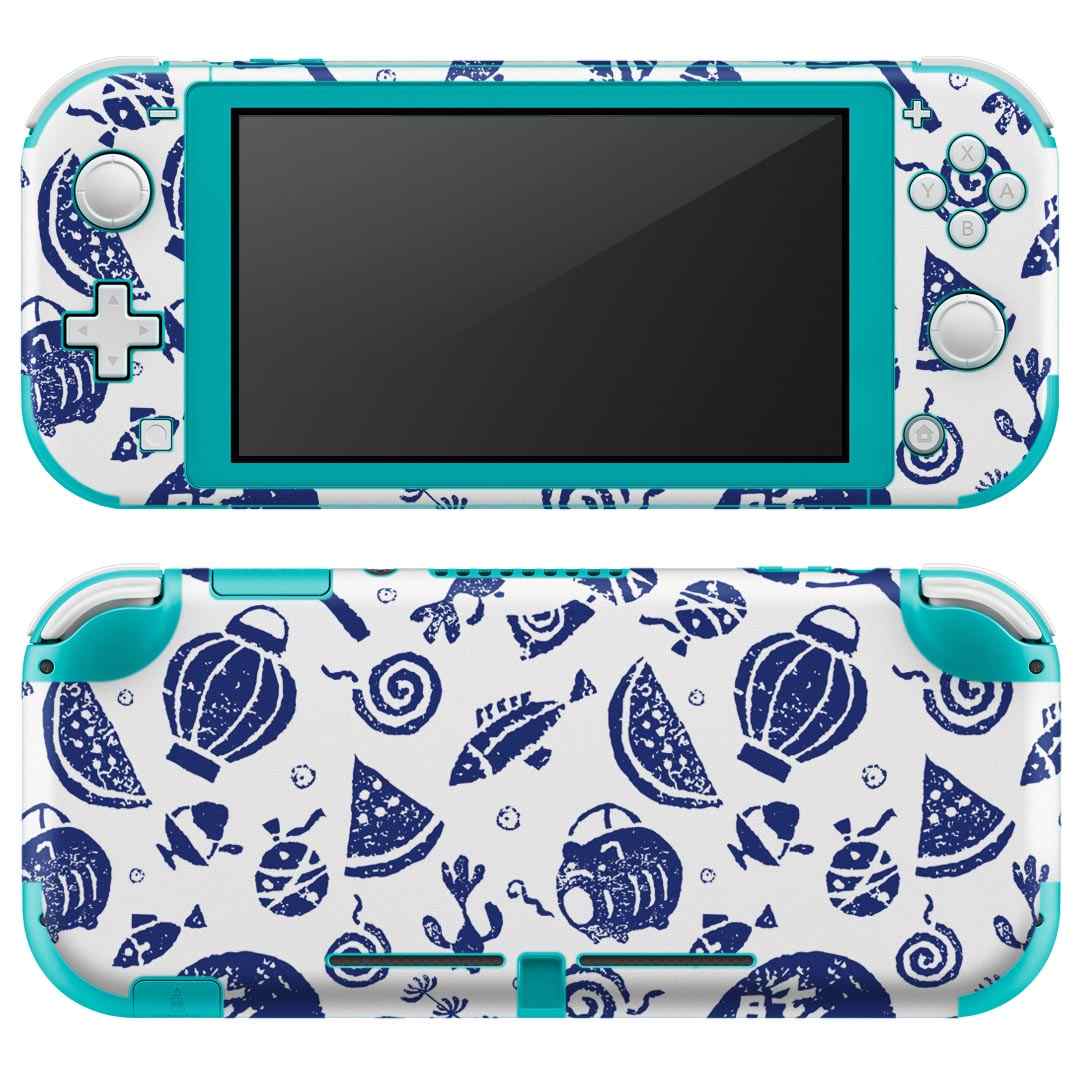 igsticker Nintendo Switch Lite 専用 デザインスキンシール 全面 ニンテンドー スイッチ ライト 専用 ゲーム機 カバー アクセサリー フィルム ステッカー エアフリー 014091 祭り　夏　スイカ