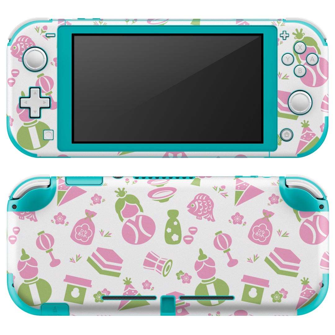 igsticker Nintendo Switch Lite 専用 デザインスキンシール 全面 ニンテンドー スイッチ ライト 専用 ゲーム機 カバー アクセサリー フィルム ステッカー エアフリー 014093 ひな祭り　お祝い