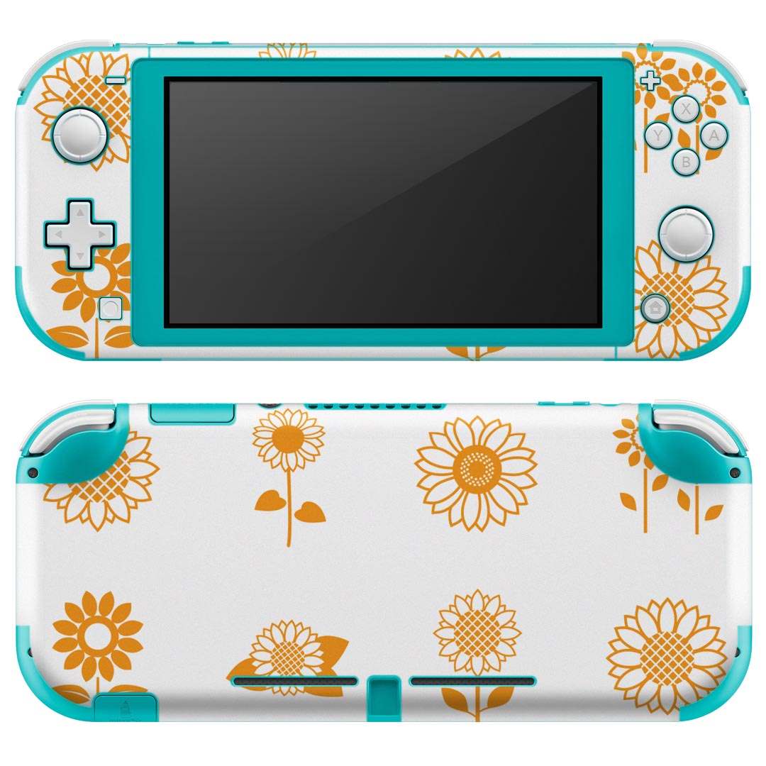 igsticker Nintendo Switch Lite 専用 デザインスキンシール 全面 ニンテンドー スイッチ ライト 専用 ゲーム機 カバー アクセサリー フィルム ステッカー エアフリー 014095 ひまわり　夏　花