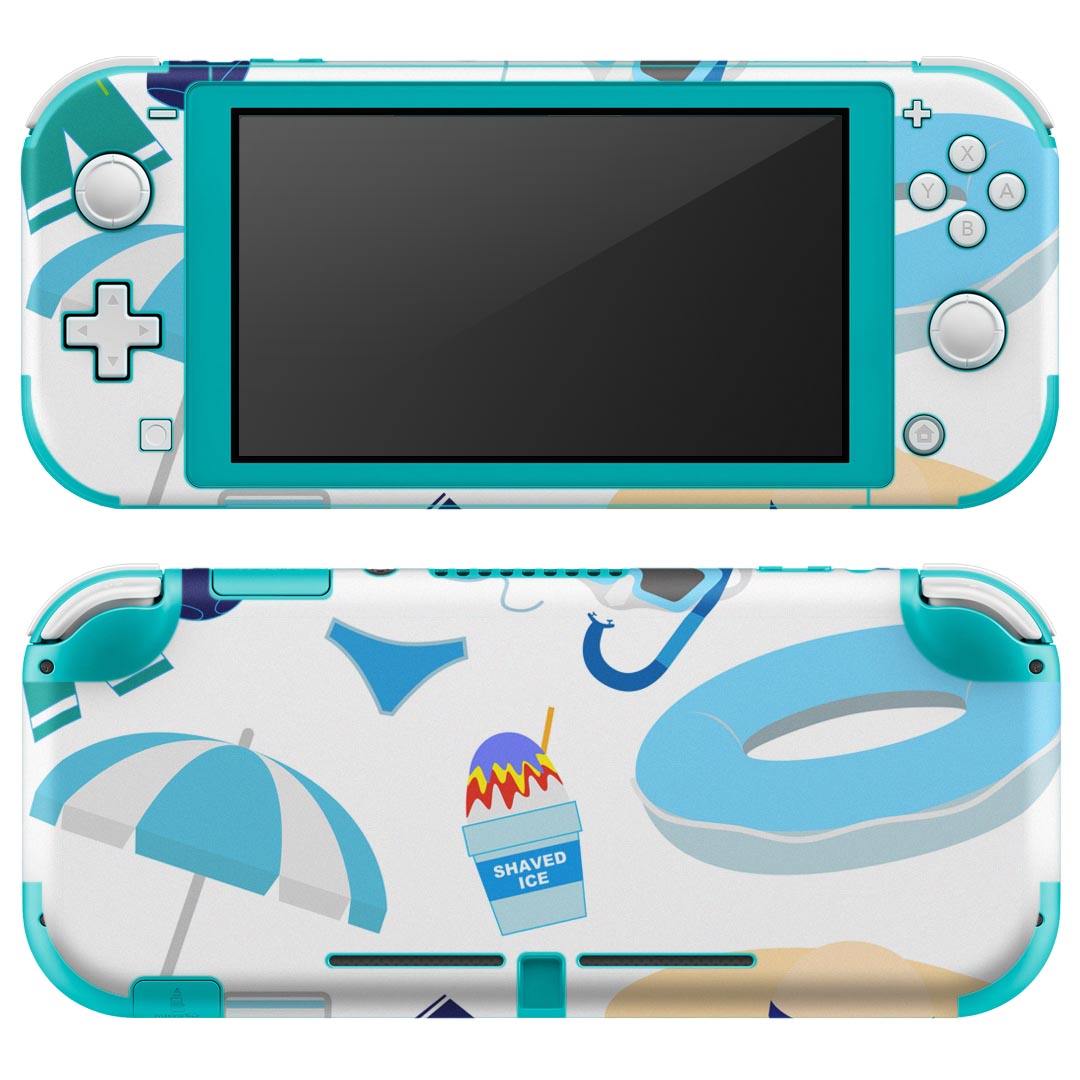 igsticker Nintendo Switch Lite 専用 デザインスキンシール 全面 ニンテンドー スイッチ ライト 専用 ゲーム機 カバー アクセサリー フィルム ステッカー エアフリー 014106 海 ビーチ パラソル